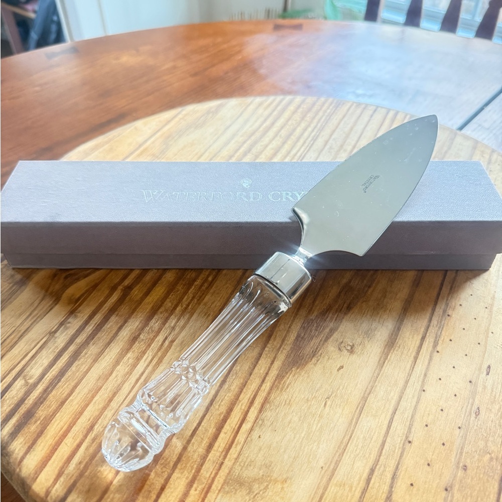 Waterford Crystal Cheese Knife with Silver Blade and Clear Handle
